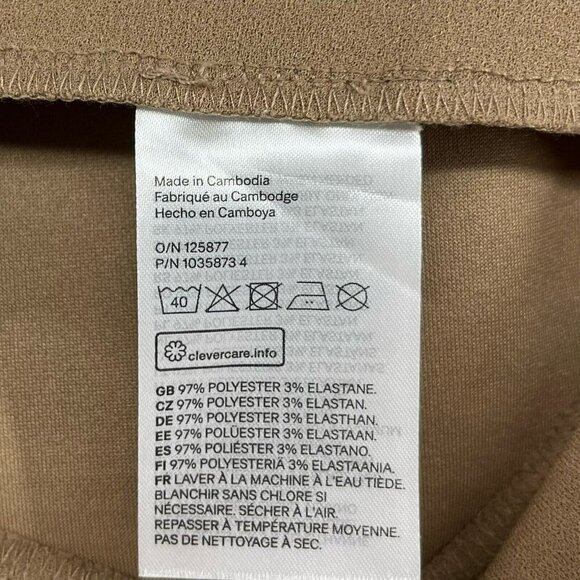 H&M Bell Bottom Pants Women's Sz S Brown Seamless Slim Fit Flare Leg Stretch - Picture 12 of 13